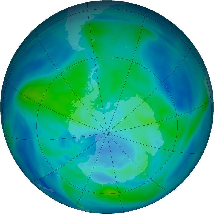 Antarctic ozone map for 27 March 2006